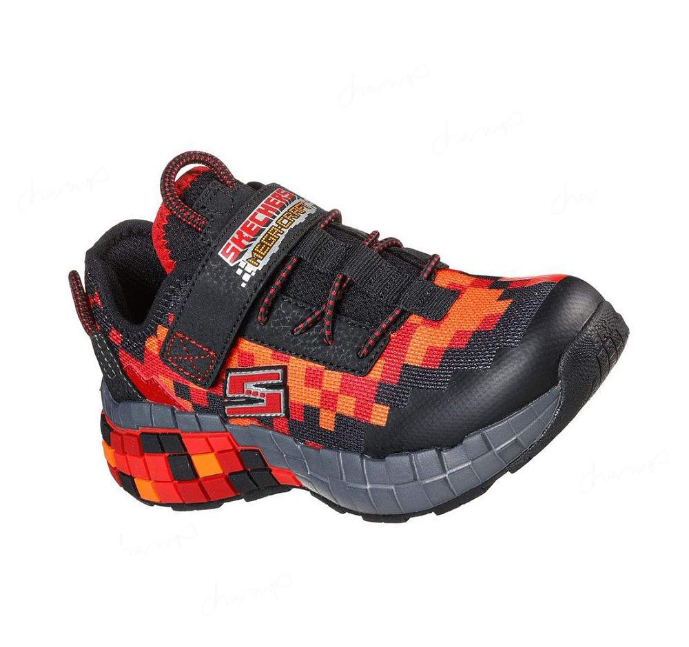 Zapatillas Skechers Mega-Craft Niño Negras Rojas | 8003G_AR