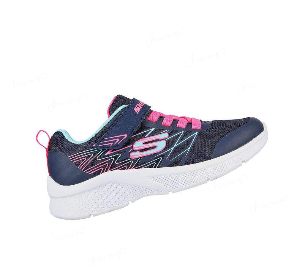 Zapatillas Skechers Microspec - Bold Delight Niña Azul Marino | T8A5E_AR