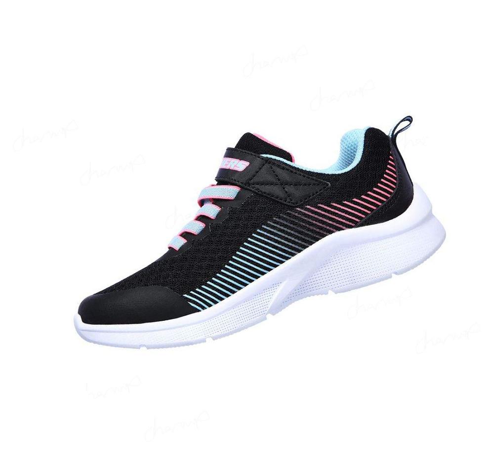 Zapatillas Skechers Microspec Niña Negras Turquesa Claro | T9A5B_AR