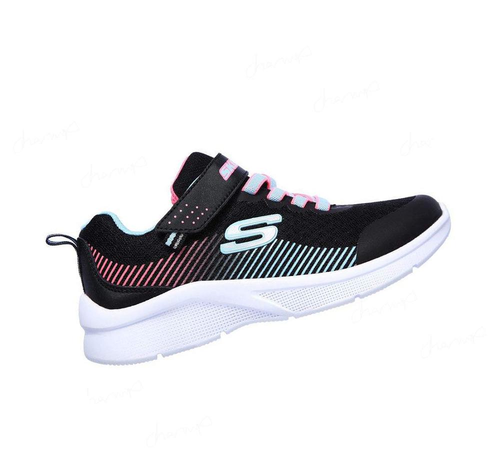 Zapatillas Skechers Microspec Niña Negras Turquesa Claro | T9A5B_AR