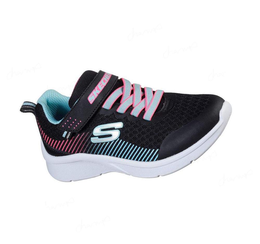 Zapatillas Skechers Microspec Niña Negras Turquesa Claro | T9A5B_AR