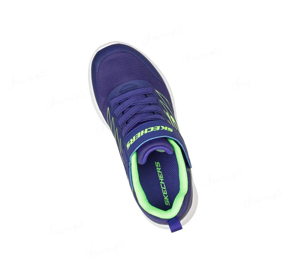 Zapatillas Skechers Microspec - Texlor Niño Azul Marino Verde | A095B_AR