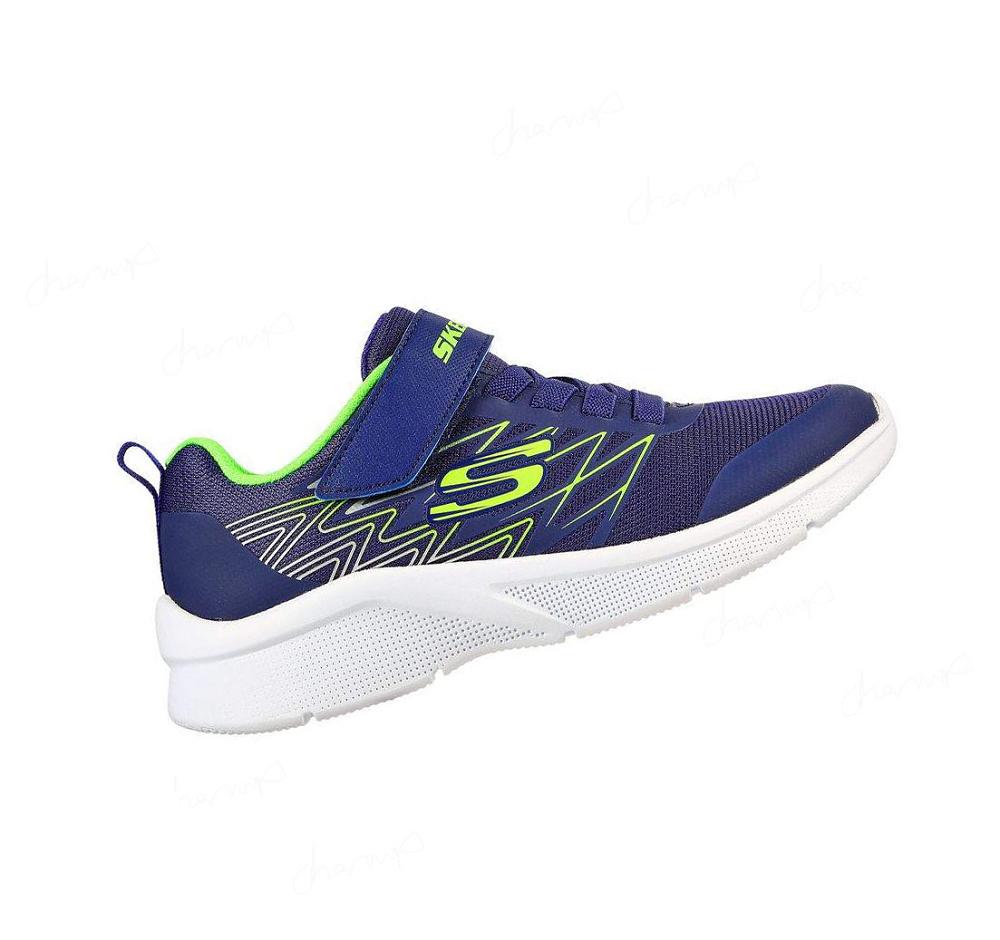 Zapatillas Skechers Microspec - Texlor Niño Azul Marino Verde | A095B_AR