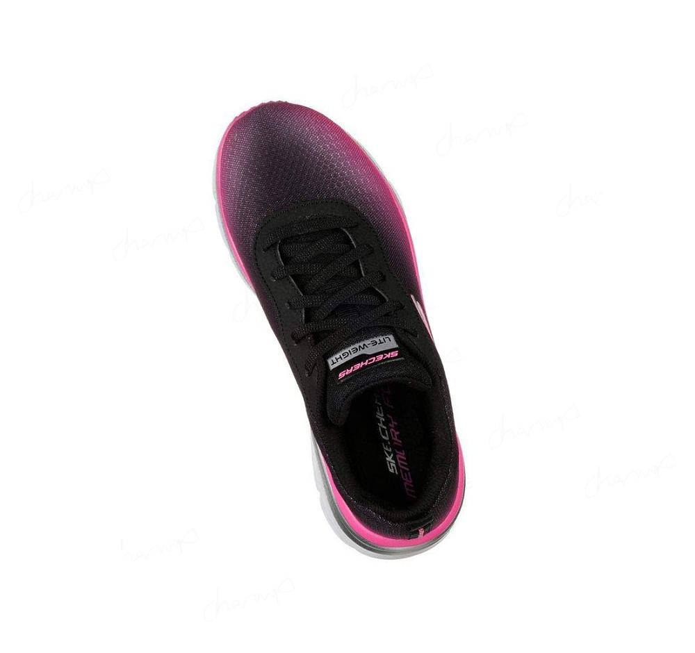 Zapatillas Skechers Moda Fit - Build Up Mujer Negras Rosas | I823P_AR