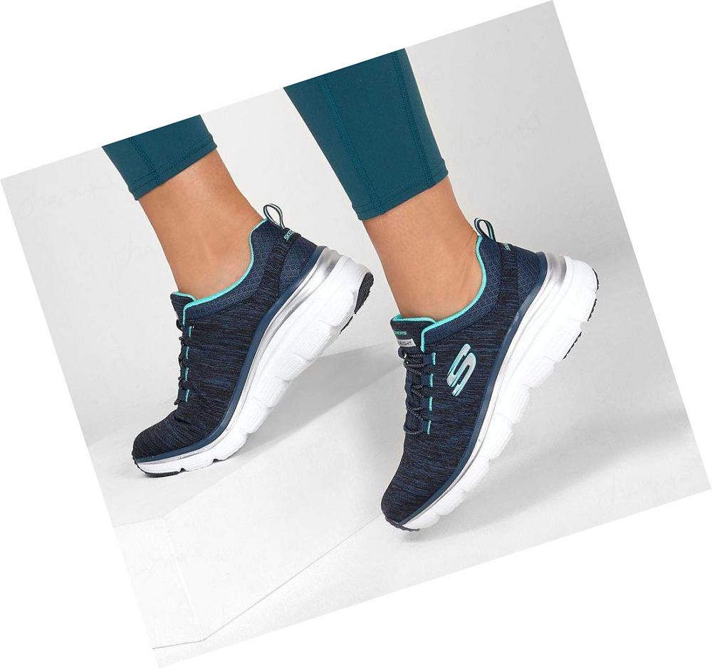 Zapatillas Skechers Moda Fit - Up A Level Mujer Azul Marino | I8A8K_AR