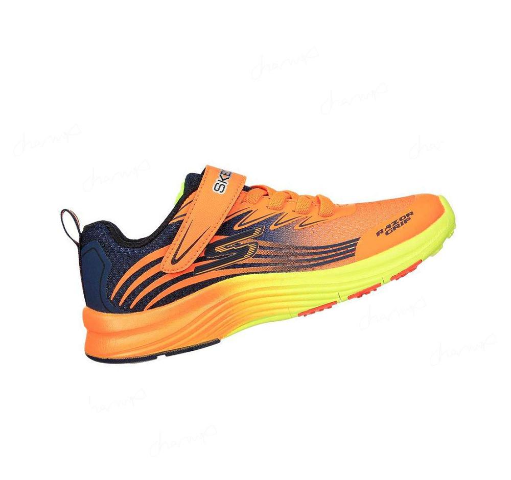 Zapatillas Skechers Razor Grip Niño Naranjas Azul Marino | I9A5G_AR