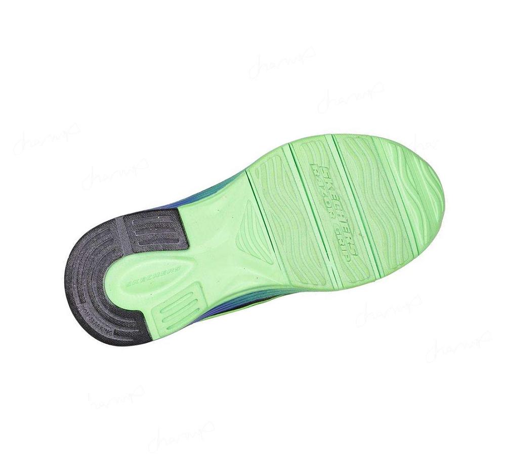 Zapatillas Skechers Razor Grip - Sonictron Niño Verde Azules | I895D_AR