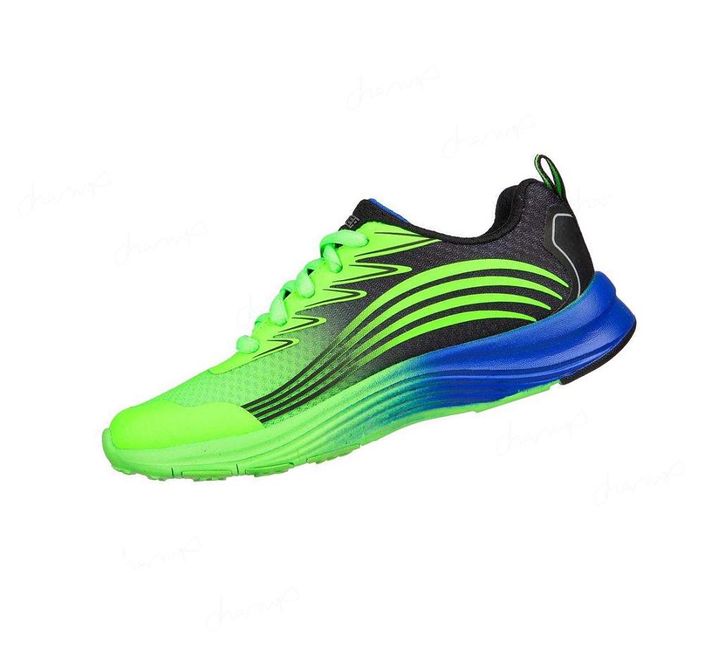 Zapatillas Skechers Razor Grip - Sonictron Niño Verde Azules | I895D_AR