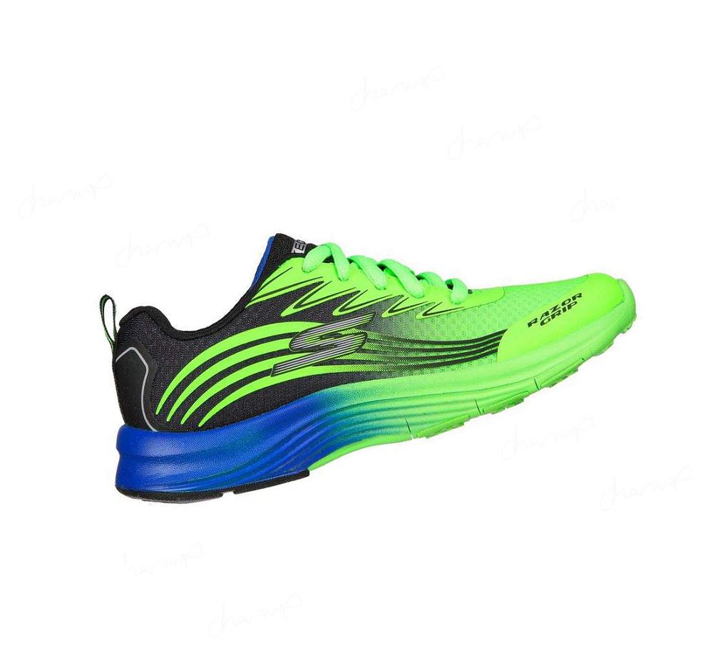 Zapatillas Skechers Razor Grip - Sonictron Niño Verde Azules | I895D_AR