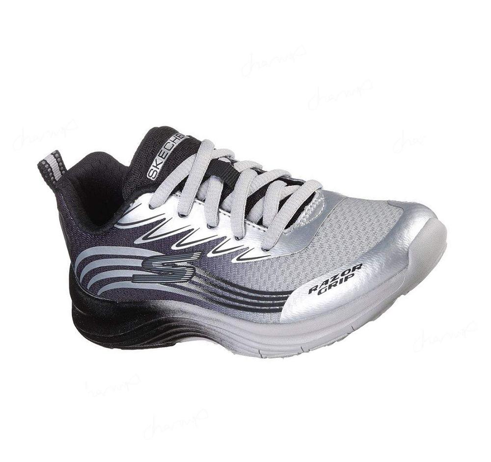 Zapatillas Skechers Razor Grip - Sonictron Niño Plateadas Negras | I8A5Q_AR