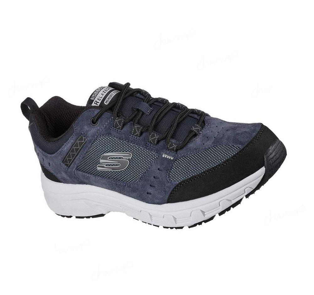 Zapatillas Skechers Relaxed Fit: Oak Canyon Hombre Azul Marino Negras | 3T25A_AR