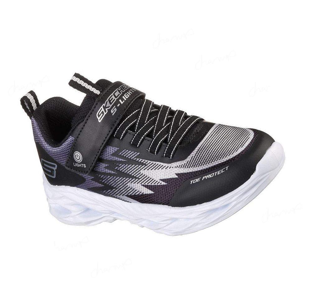 Zapatillas Skechers S Lights: Vortex-Flash - Zorent Niño Negras Gris | I2T0B_AR