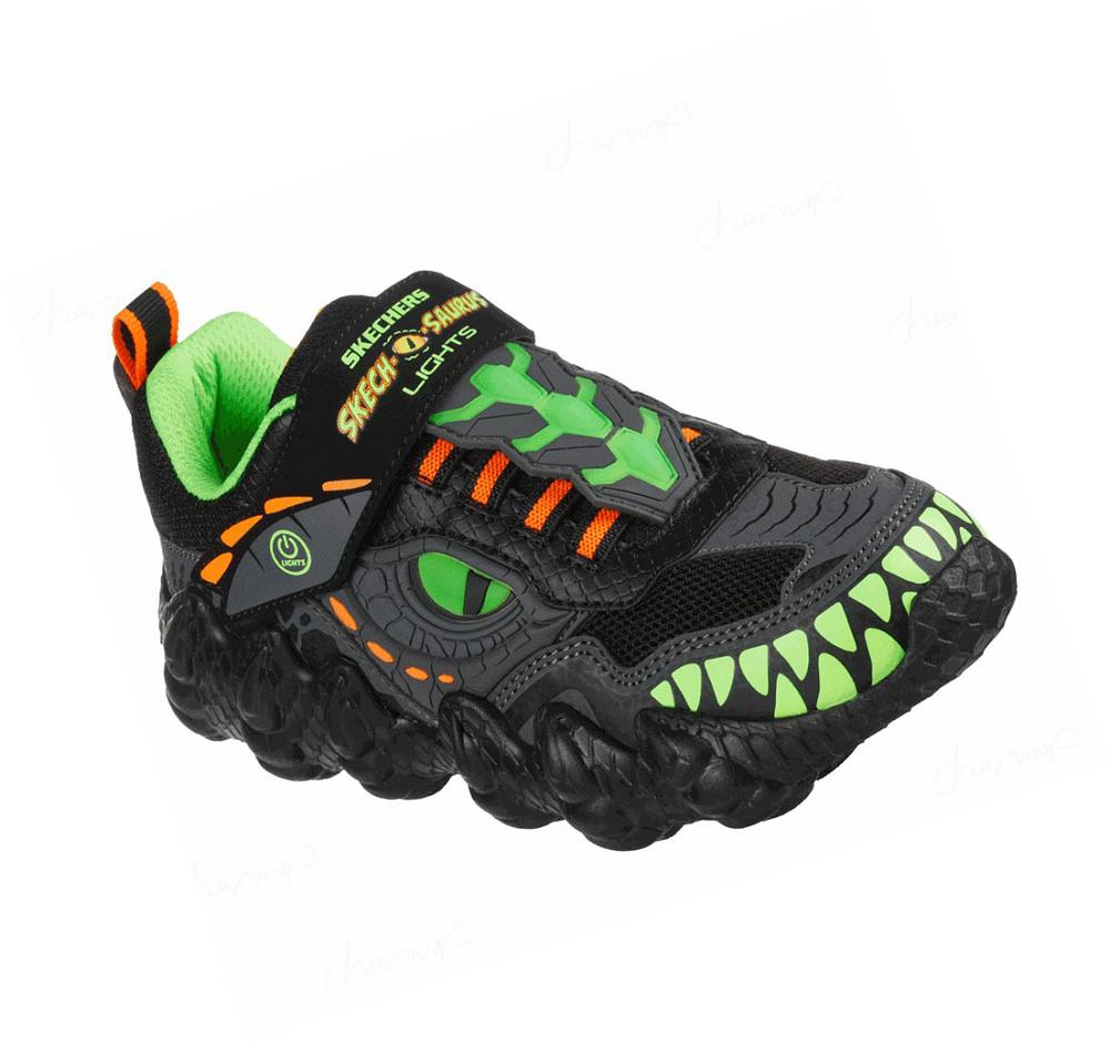 Zapatillas Skechers Skech-O-Saurus Lights - Dino-Tracker Niño Negras Verde | I0A50_AR