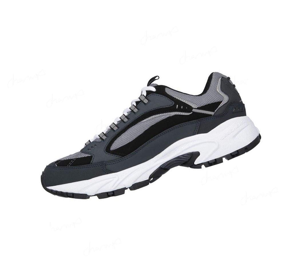 Zapatillas Skechers Stamina - Cutback Hombre Azul Marino Negras | 39893_AR