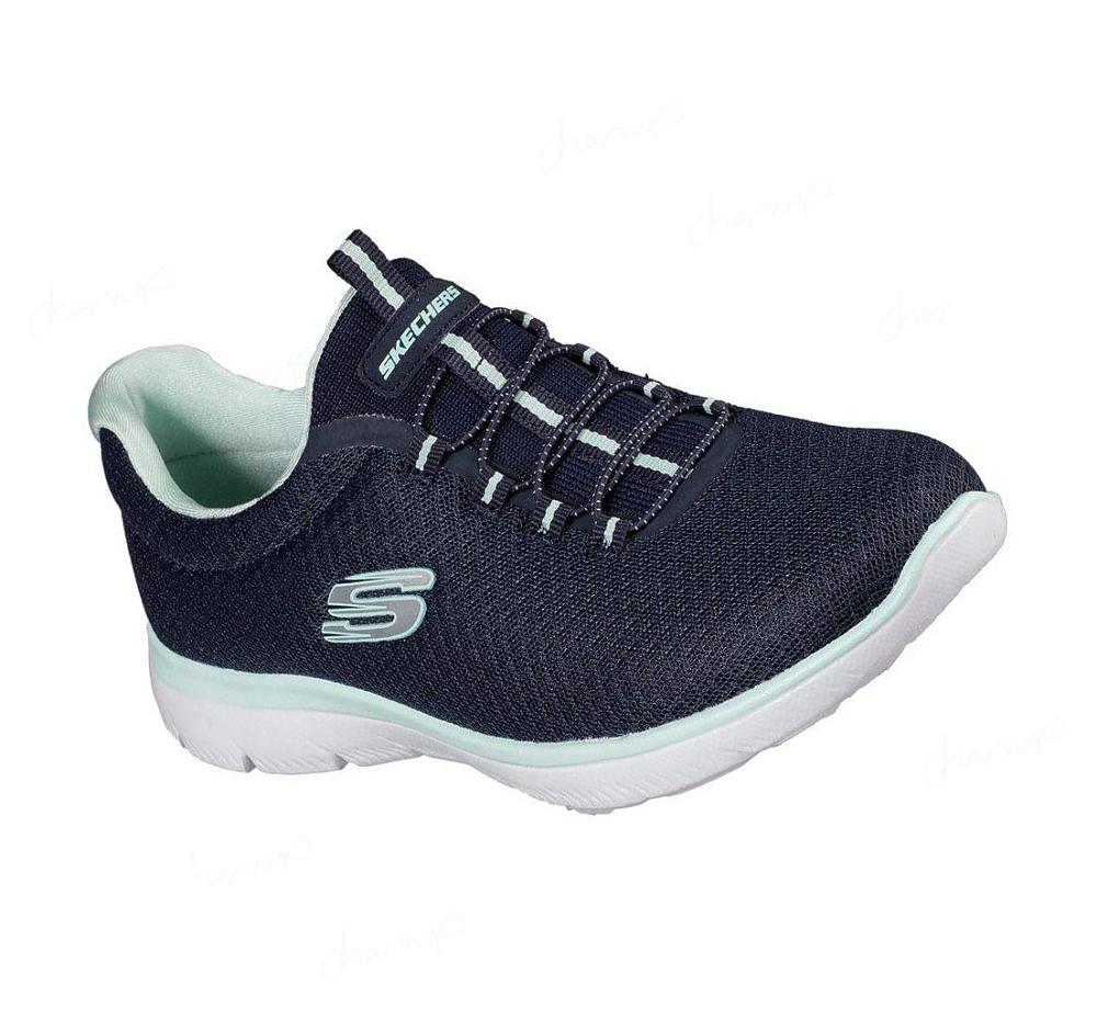 Zapatillas Skechers Summits Mujer Azul Marino | I12AL_AR