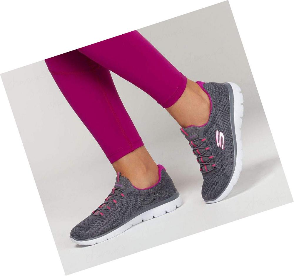 Zapatillas Skechers Summits Mujer Gris Moradas | I099A_AR