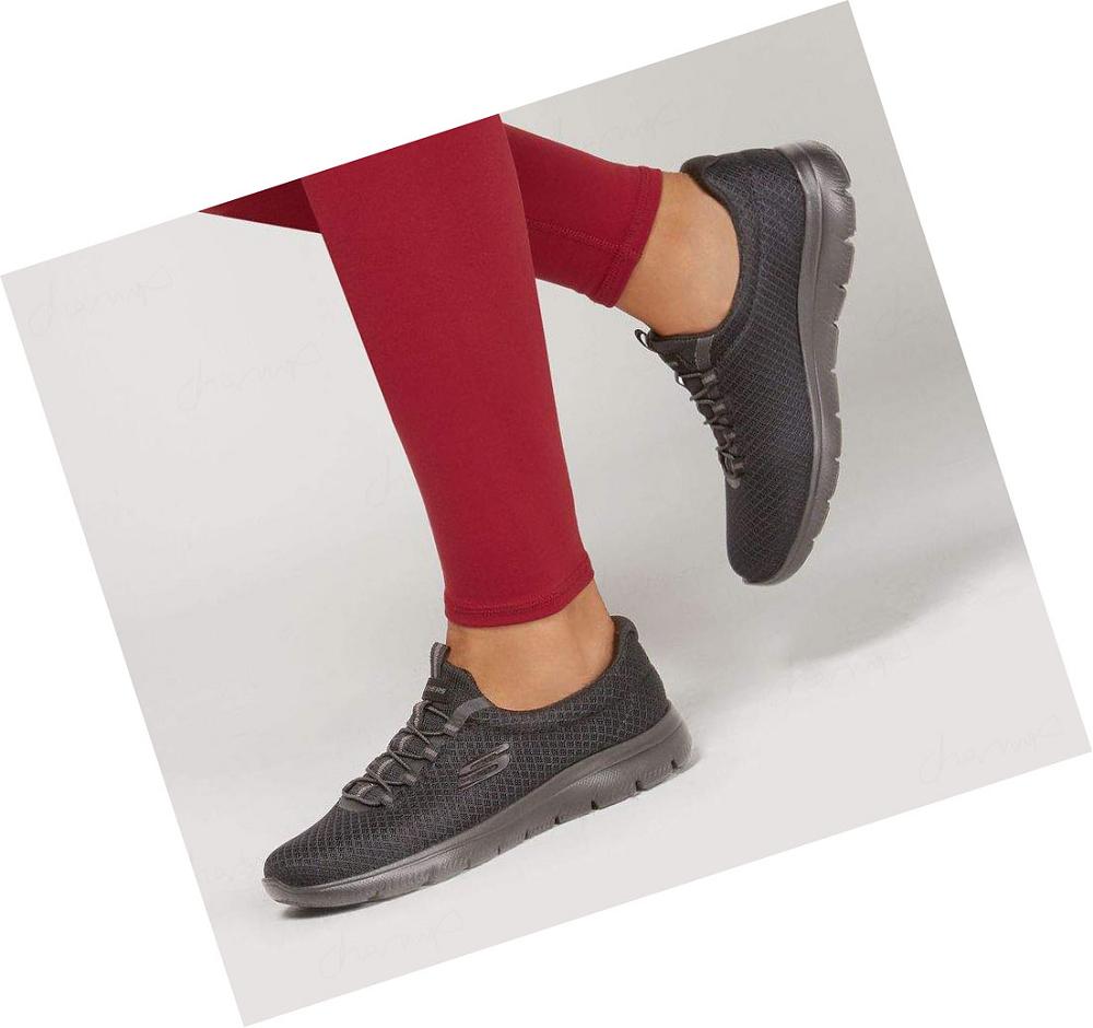 Zapatillas Skechers Summits Mujer Negras | I0A9X_AR