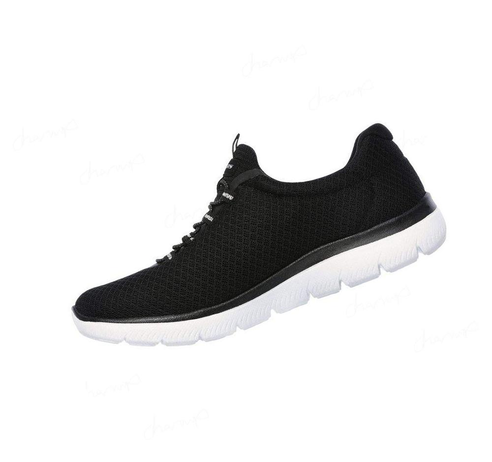 Zapatillas Skechers Summits Mujer Negras Blancas | I0TAL_AR