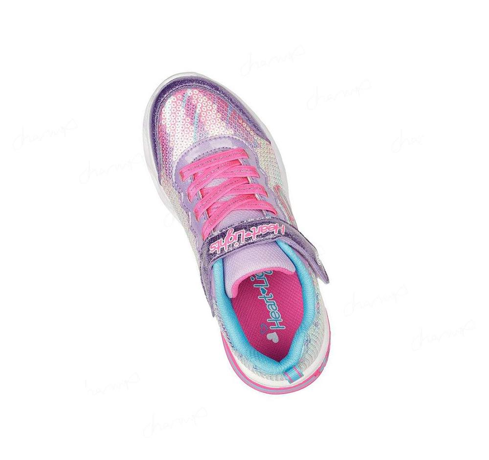 Zapatillas Skechers Sweetheart Lights - Let's Shine Niña Moradas Multicolor | T1T0R_AR