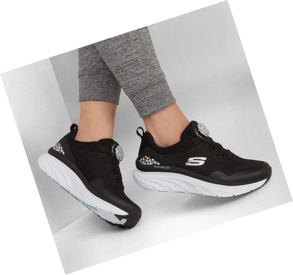 Zapatillas Skechers Twist Fit: D'Lux Walker - New Player Mujer Negras Blancas | T68AL_AR