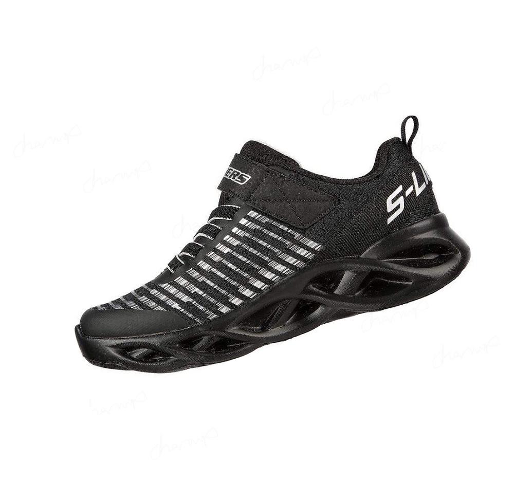 Zapatillas Skechers Twisty Brights - Novlo Niño Negras Plateadas | I220A_AR