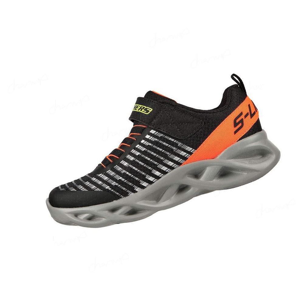 Zapatillas Skechers Twisty Brights - Novlo Niño Negras Naranjas | I2A5D_AR