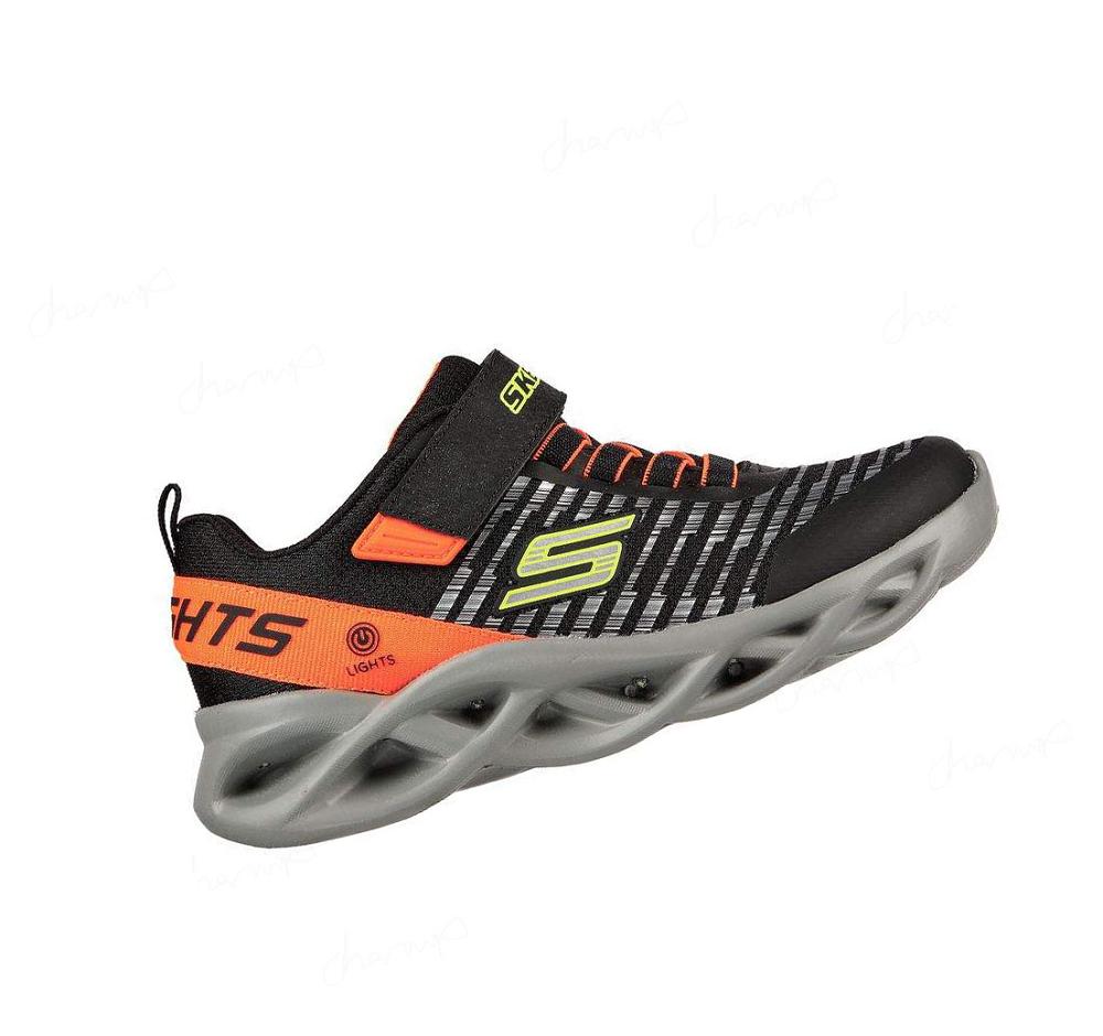 Zapatillas Skechers Twisty Brights - Novlo Niño Negras Naranjas | I2A5D_AR