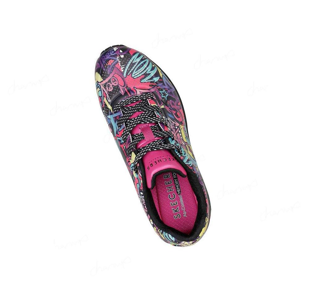 Zapatillas Skechers Uno - Calle Art Mujer Negras Multicolor | I8TAK_AR