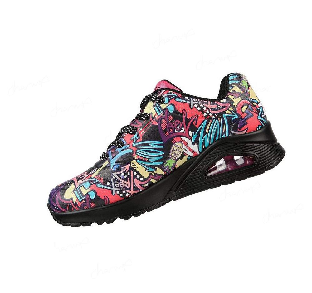 Zapatillas Skechers Uno - Calle Art Mujer Negras Multicolor | I8TAK_AR