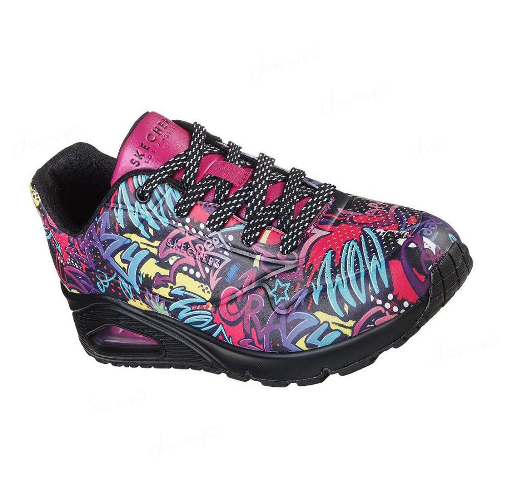 Zapatillas Skechers Uno - Calle Art Mujer Negras Multicolor | I8TAK_AR