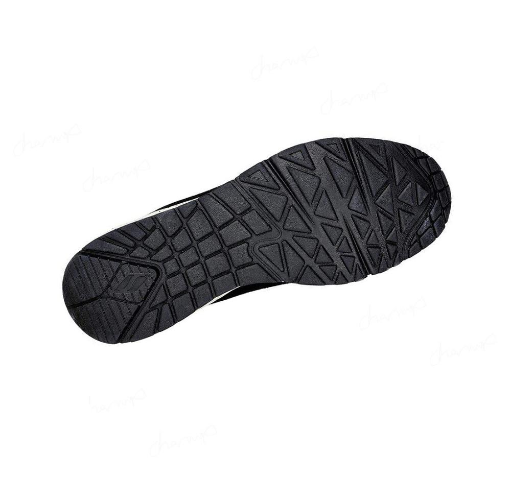 Zapatillas Skechers Uno - Draw 2 Hombre Negras Blancas | A11AL_AR