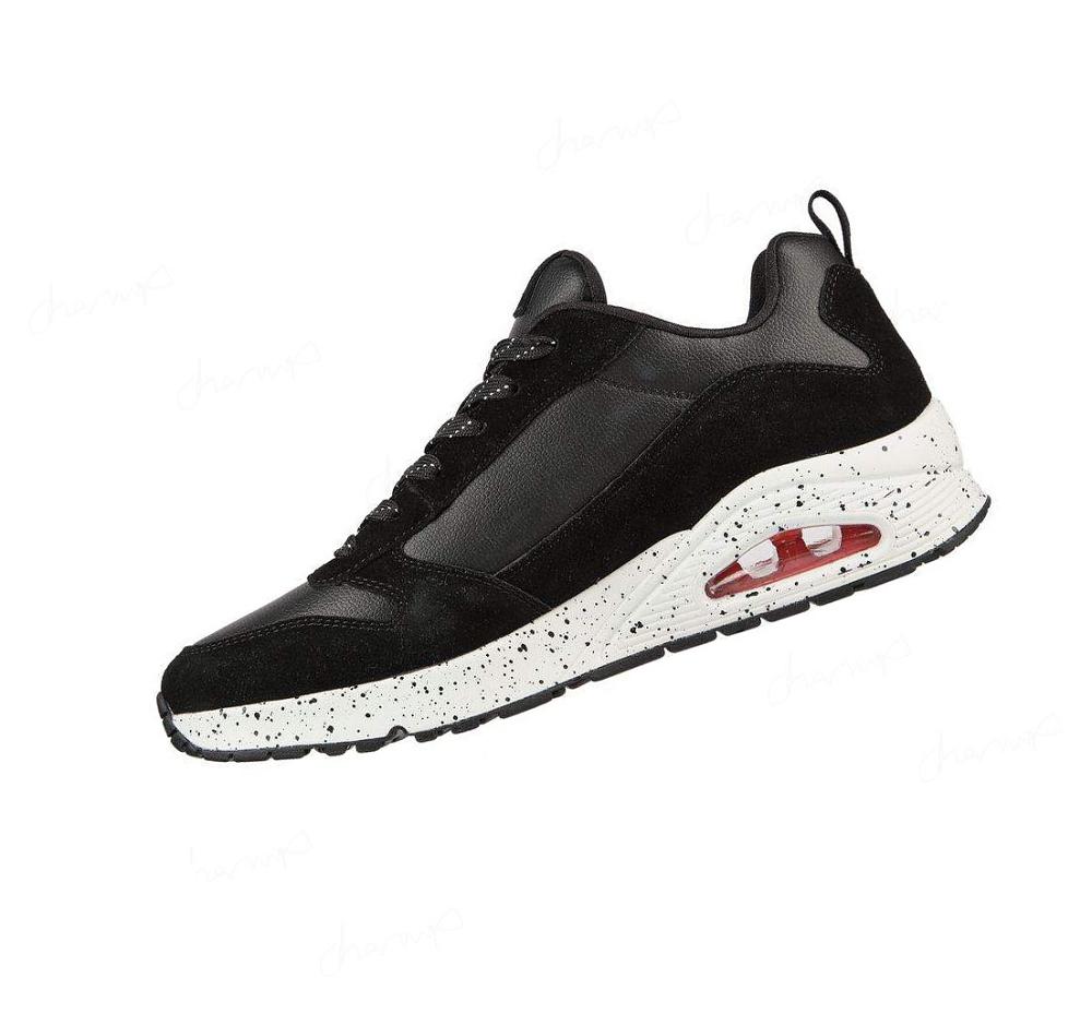 Zapatillas Skechers Uno - Draw 2 Hombre Negras Blancas | A11AL_AR