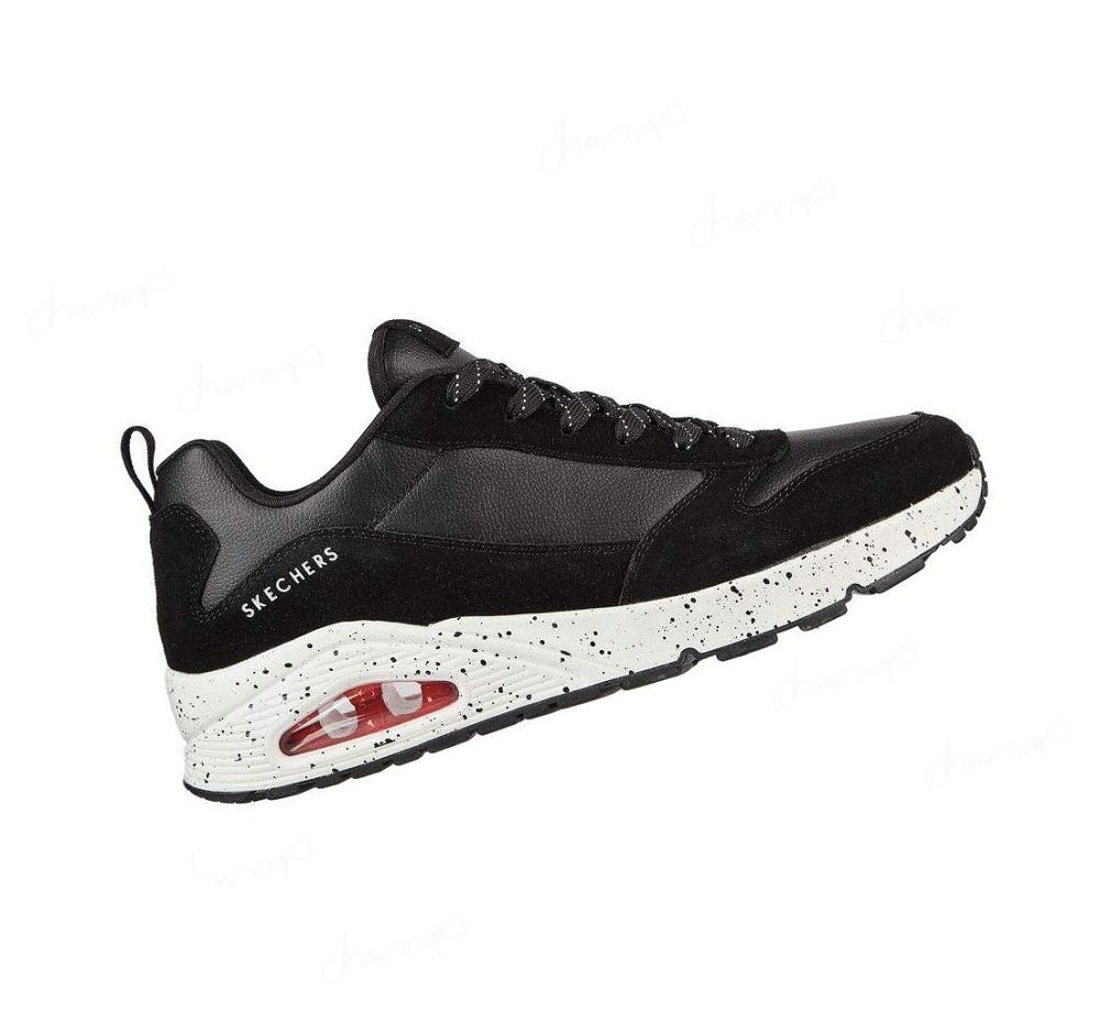 Zapatillas Skechers Uno - Draw 2 Hombre Negras Blancas | A11AL_AR