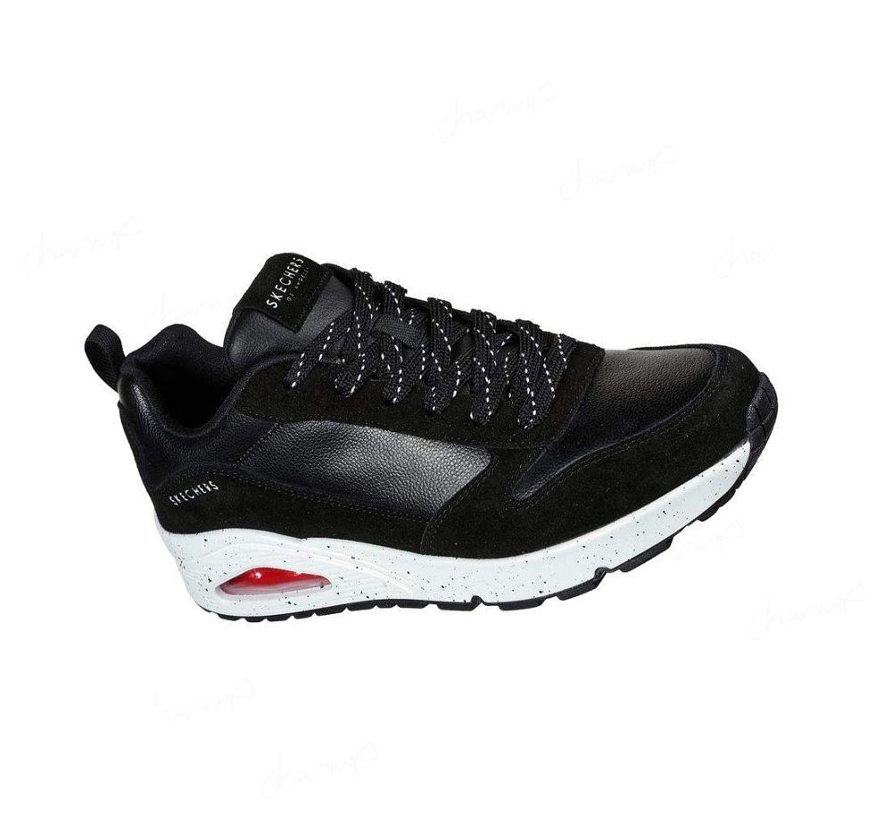 Zapatillas Skechers Uno - Draw 2 Hombre Negras Blancas | A11AL_AR