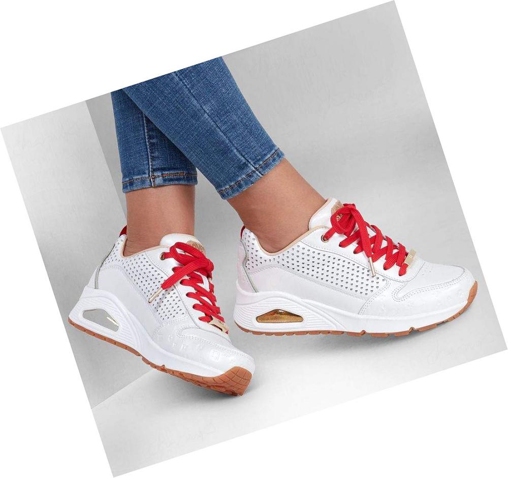 Zapatillas Skechers Uno - Hot Air Mujer Blancas Rojas | 659AC_AR