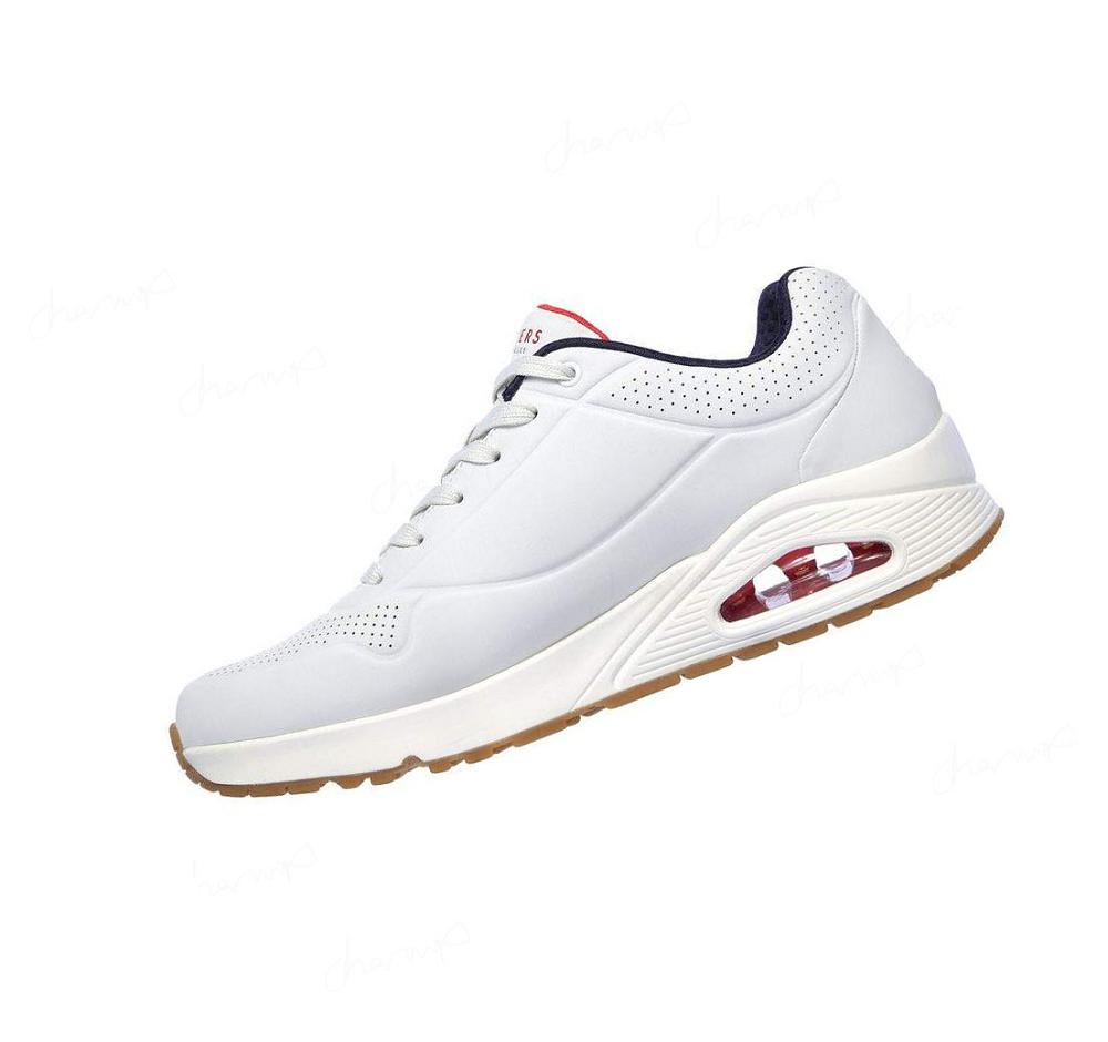 Zapatillas Skechers Uno - Stand On Air Hombre Blancas Azul Marino | A13TP_AR