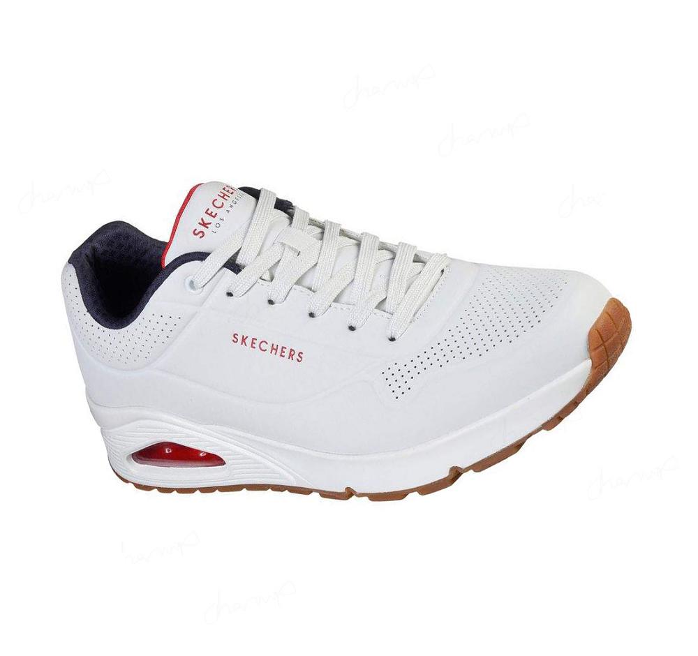 Zapatillas Skechers Uno - Stand On Air Hombre Blancas Azul Marino | A13TP_AR