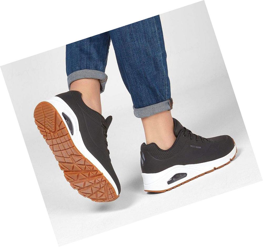 Zapatillas Skechers Uno - Stand On Air Mujer Negras | T9T2C_AR