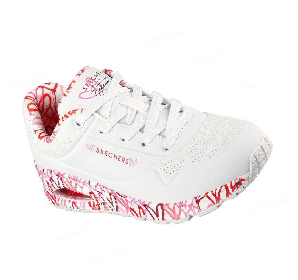 Zapatillas Skechers x JGoldcrown: Uno - Loving Love Mujer Blancas Rojas Rosas | T523X_AR