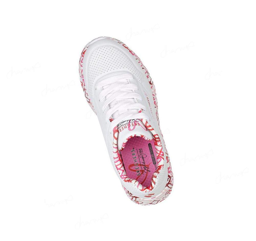 Zapatillas Skechers x JGoldcrown: Uno Lite - Lovely Luv Niña Blancas Rojas Rosas | T9T0L_AR