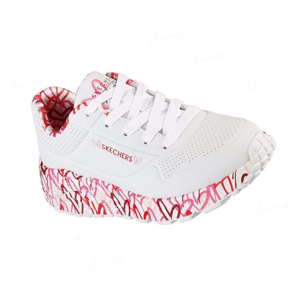 Zapatillas Skechers x JGoldcrown: Uno Lite - Lovely Luv Niña Blancas Rojas Rosas | T9T0L_AR