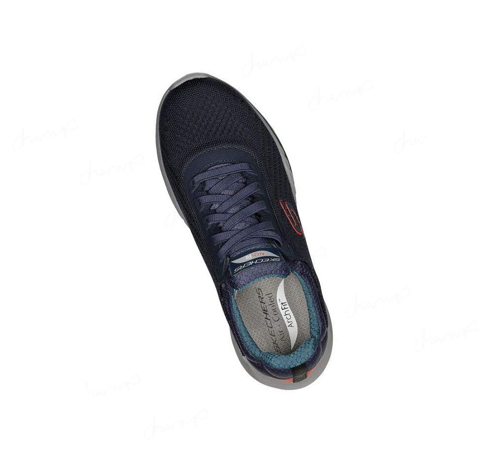 Zapatos Casuales Skechers Arch Fit Orvan - Trayver Hombre Azul Marino | IT93Q_AR