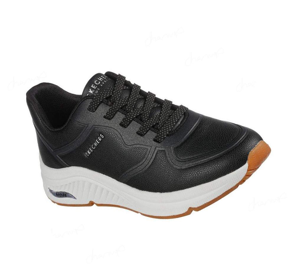 Zapatos Casuales Skechers Arch Fit: S-Miles - Mile Makers Mujer Negras Blancas | A52AA_AR