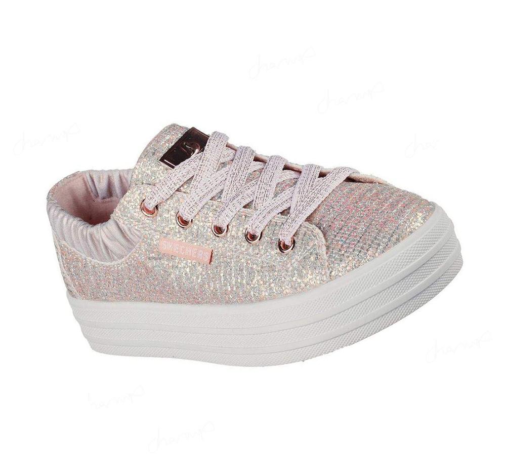 Zapatos Casuales Skechers Double Up - Glitter Shines Niña Rosas | 39A5E_AR