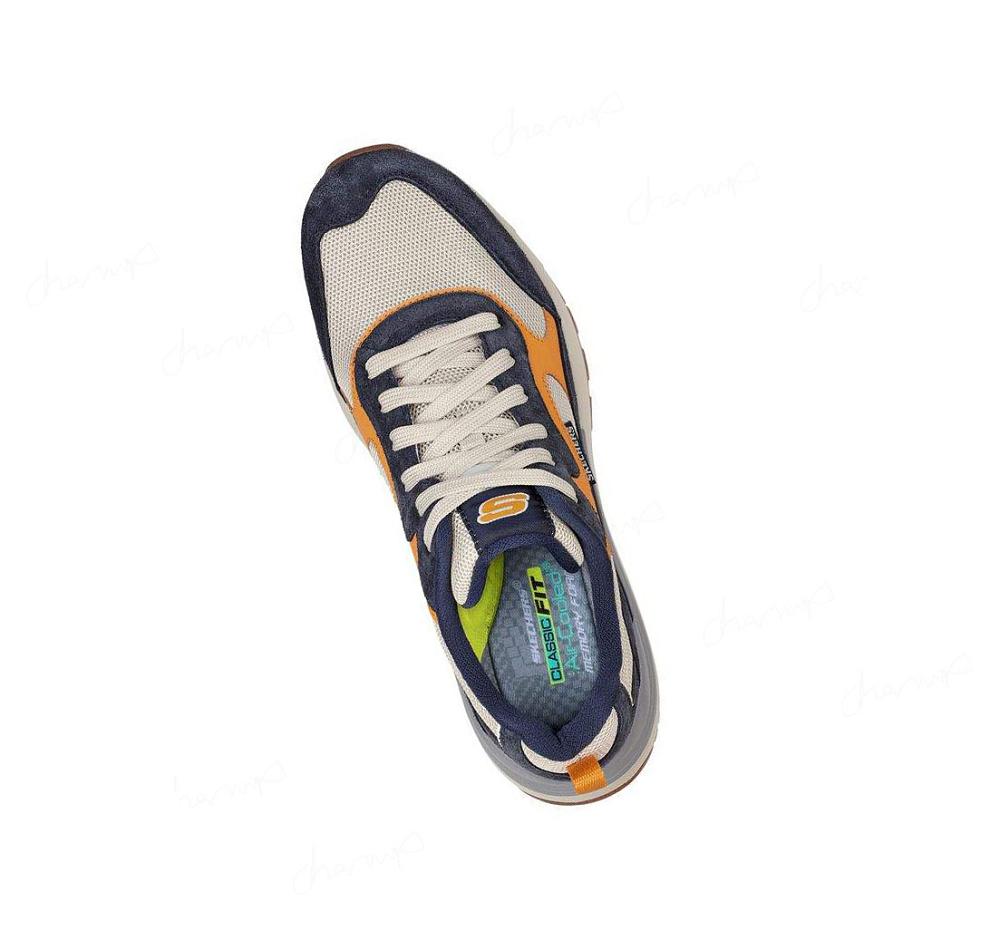 Zapatos Casuales Skechers Heminger - Odello Hombre Azul Marino Marrones | I632R_AR