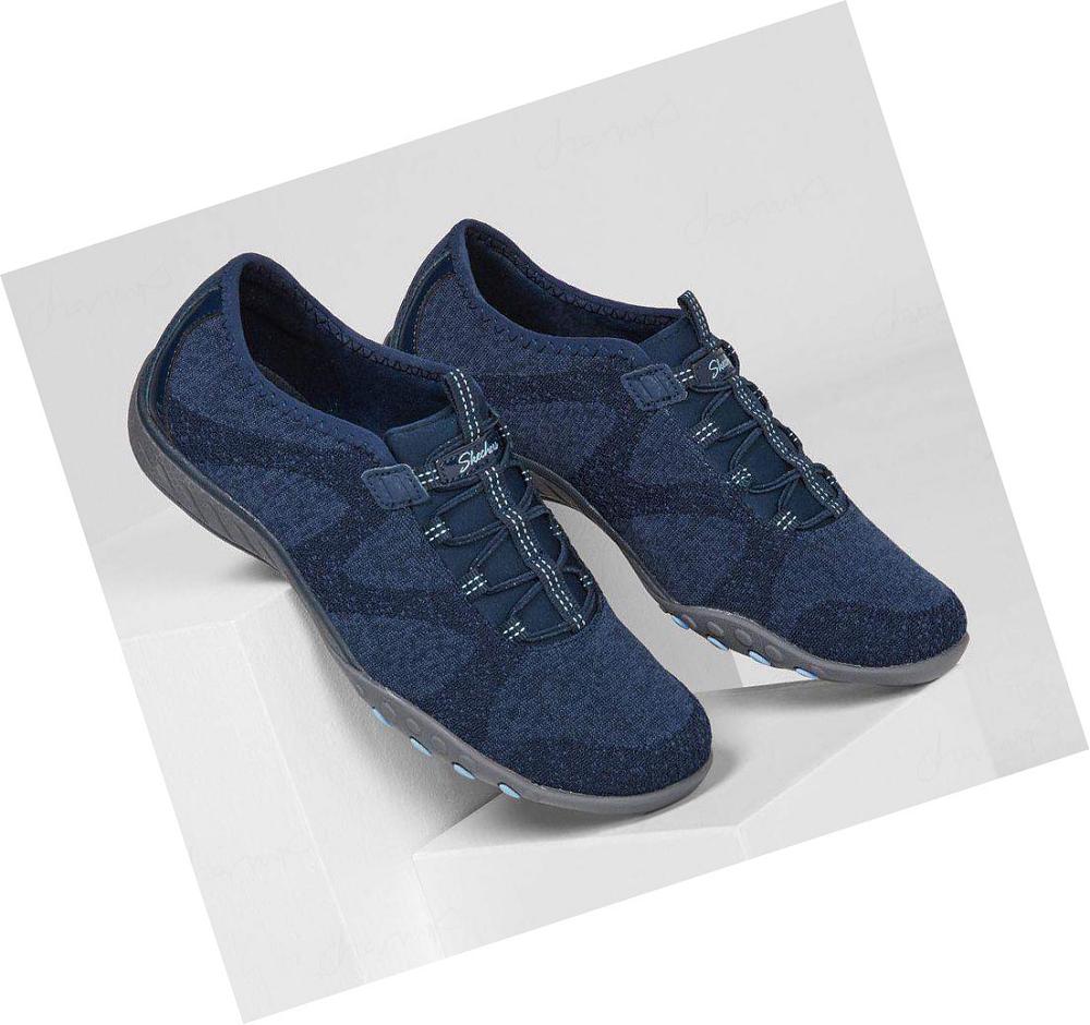 Zapatos Casuales Skechers Relaxed Fit: Breathe-Easy - Opportuknity Mujer Azul Marino | 35A98_AR