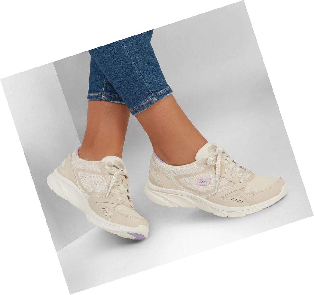 Zapatos Casuales Skechers Relaxed Fit: D'Lux Comodidad - Plenty Success Mujer Beige | 3013D_AR