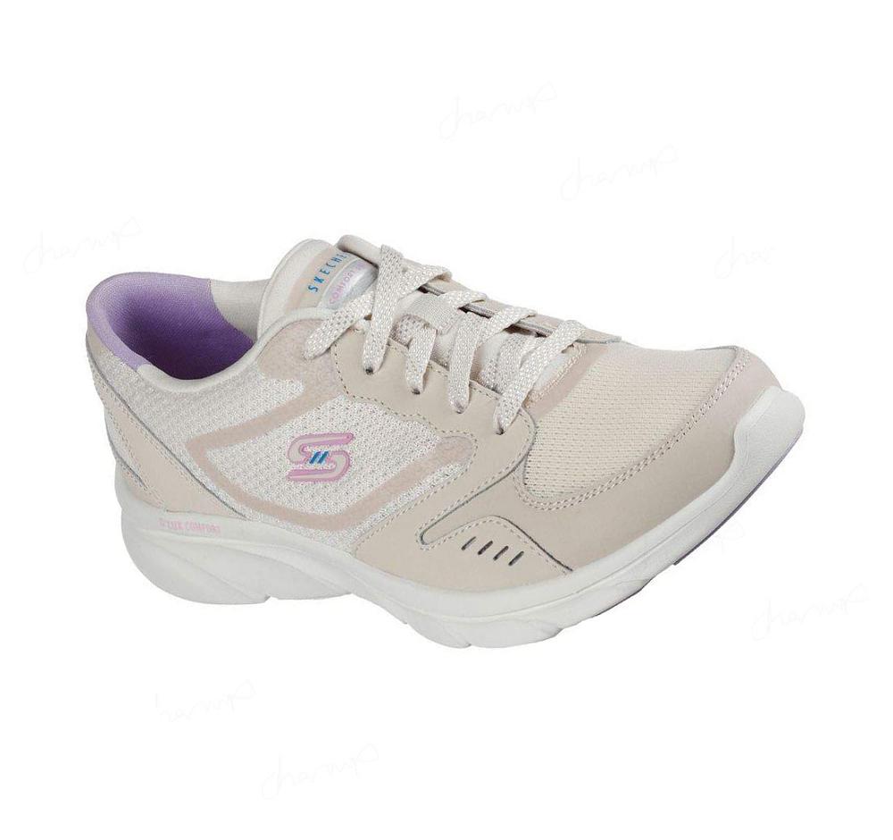 Zapatos Casuales Skechers Relaxed Fit: D\'Lux Comodidad - Plenty Success Mujer Beige | 3013D_AR