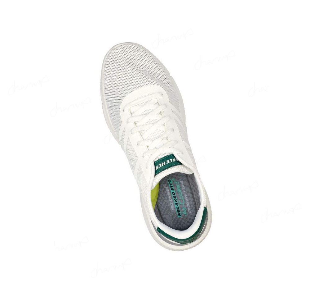 Zapatos Casuales Skechers Relaxed Fit: Ingram - Ladero Hombre Blancas Verde | T1898_AR