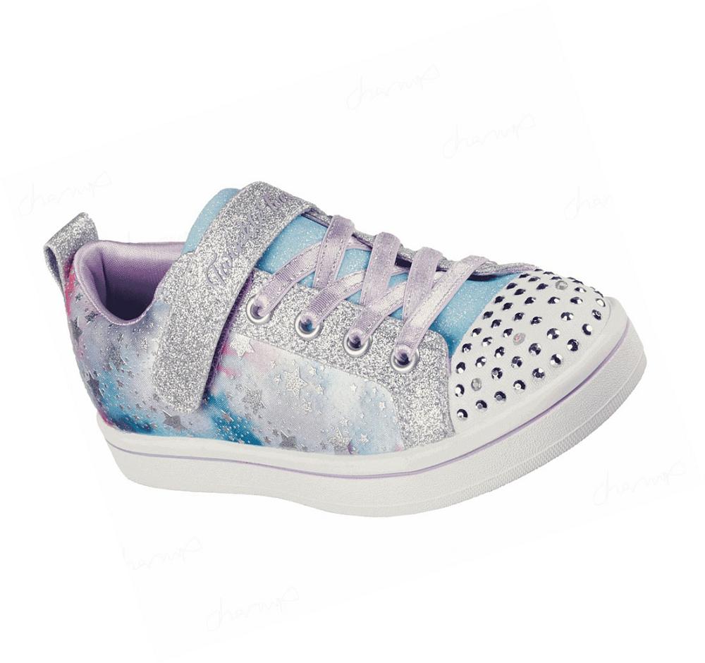 Zapatos Casuales Skechers Sparkle Rayz - Galaxy Brights Niña Plateadas Multicolor | A320W_AR